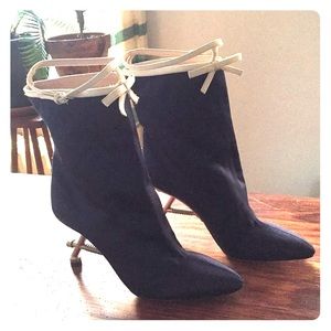 Miu Miu screw heel satin boots